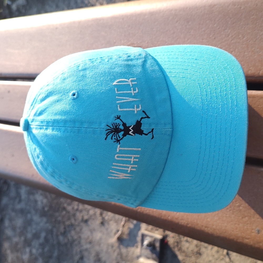 Blue 84 Whatever Embroidered Logo Strapback Hat Cap Teal Black
